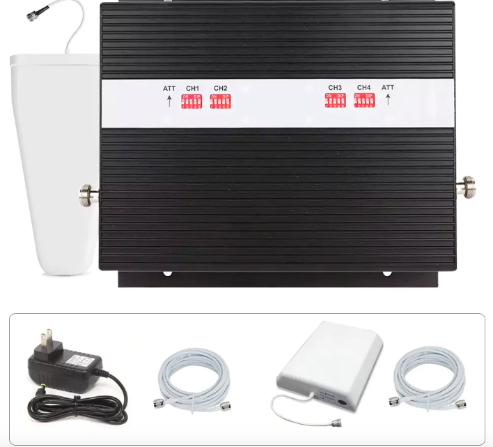 Quad band mobile signal booster